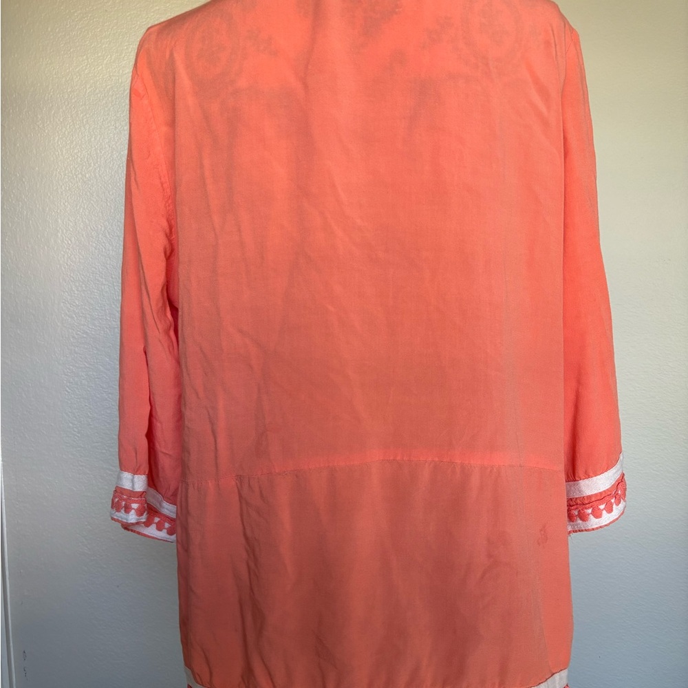 Coral Embroidered Women's Tunic - Picture 3 of 5